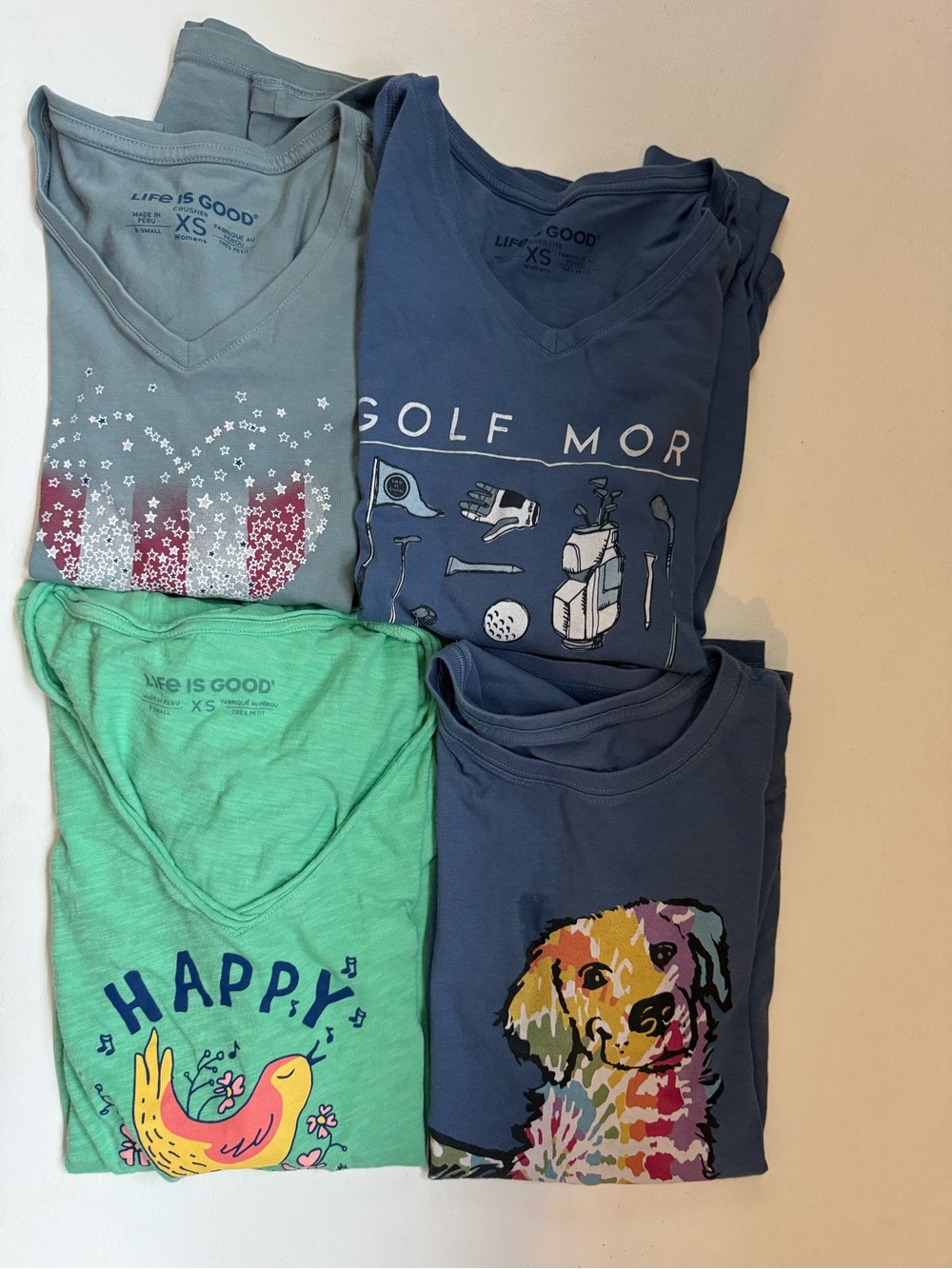 Life is Good Tee Bundle Size XS lot of 4